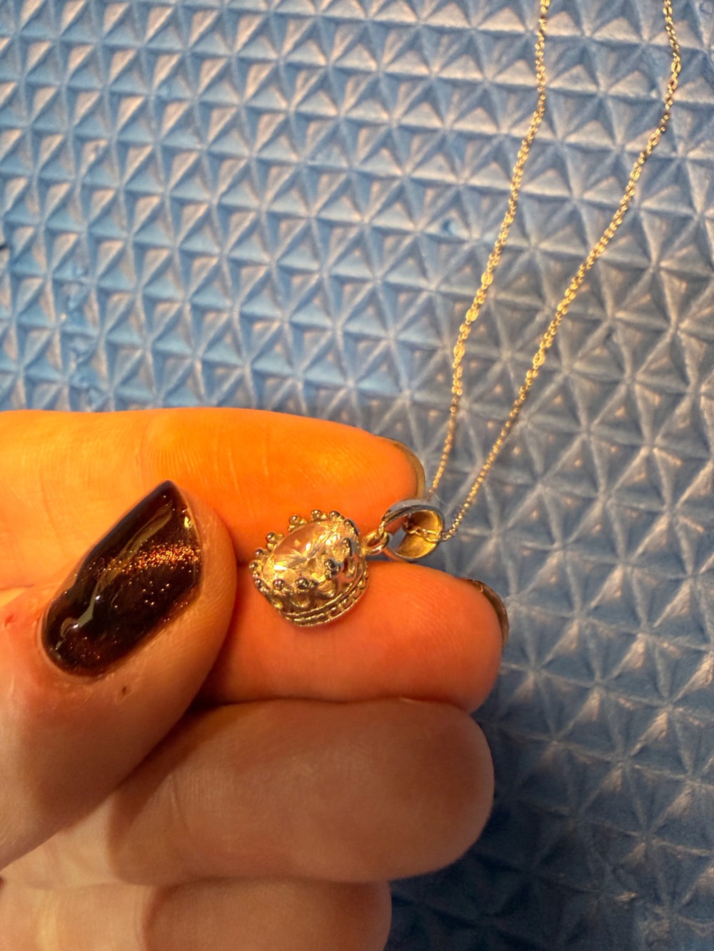 Silver CZ Crown Pendant Necklace - Clear Shining Gem